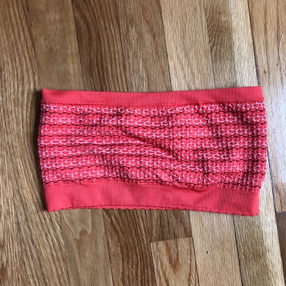 Red bandeau bra top